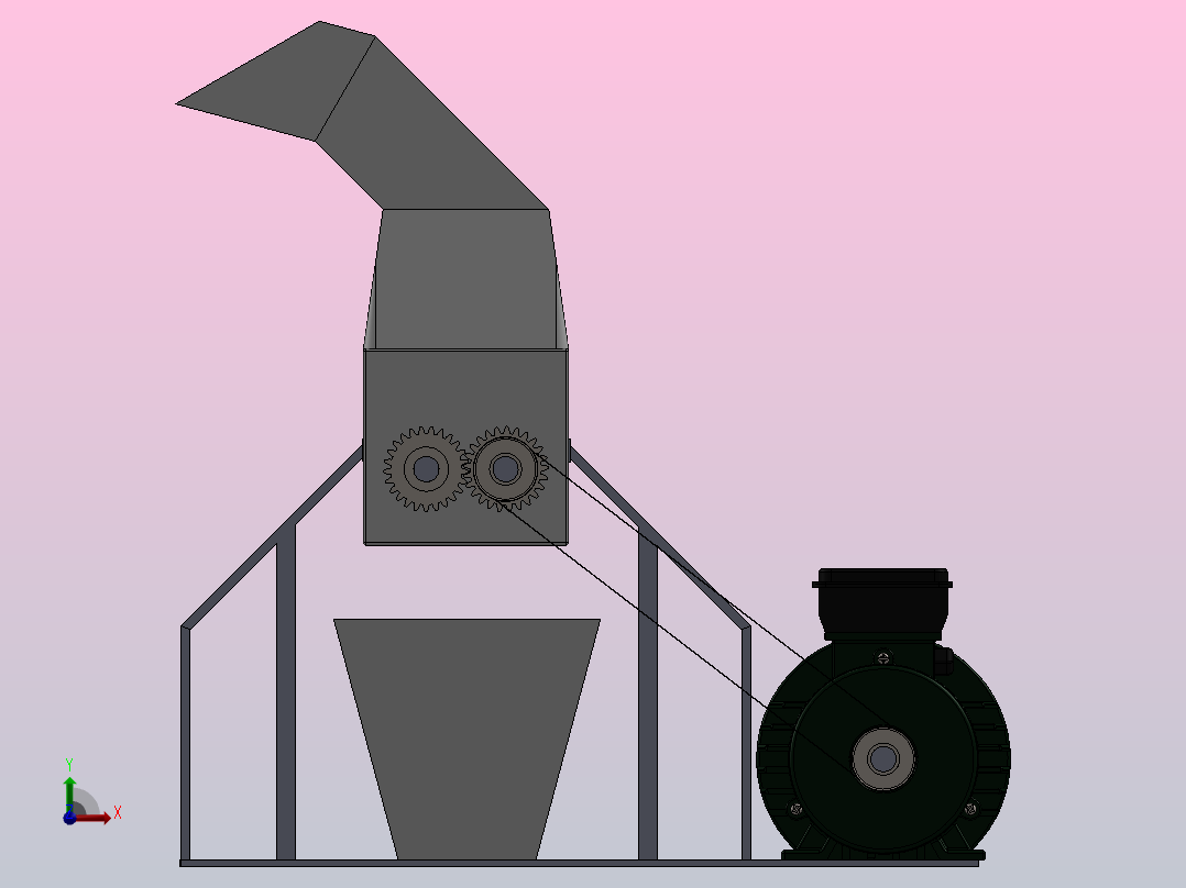 塑料破碎机零件装配图plastic-crusher-2831-模型格式为 sw前视图