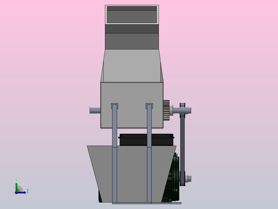 塑料破碎机零件装配图plastic-crusher-2831-模型格式为 sw左视图