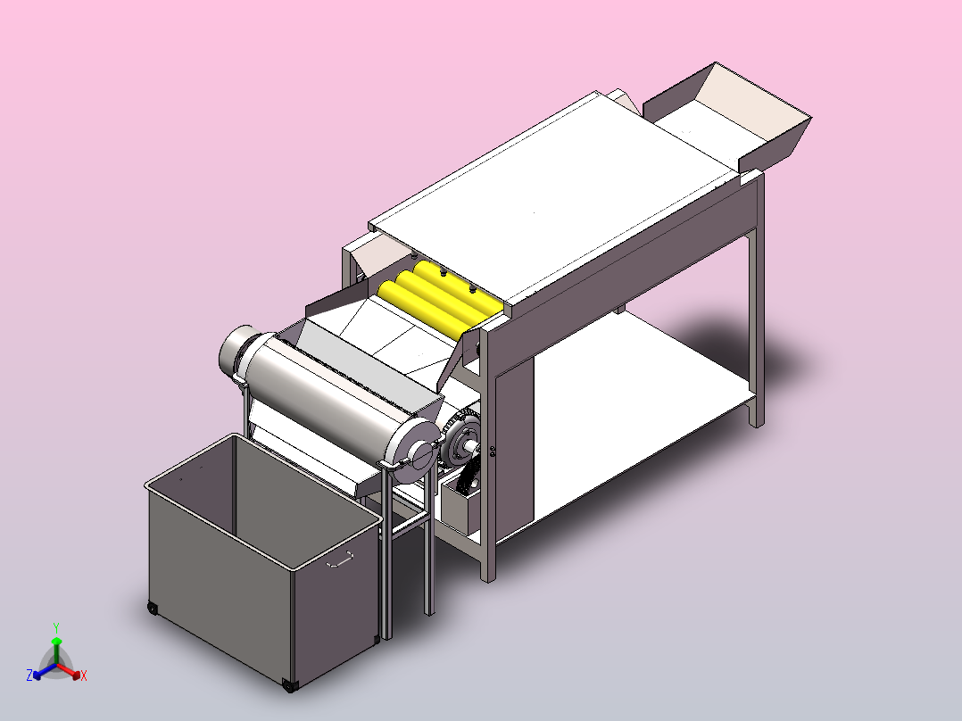 红薯粉碎清洗机三维图正等轴测图