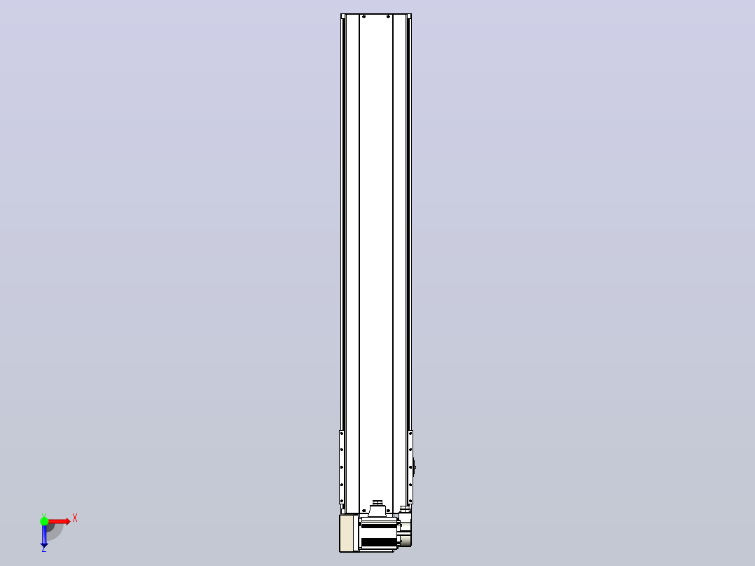 皮带直线轴半封闭可选导轨TPA-HNB-220D-176-L1150-LU-Y-P1K-N3俯视图