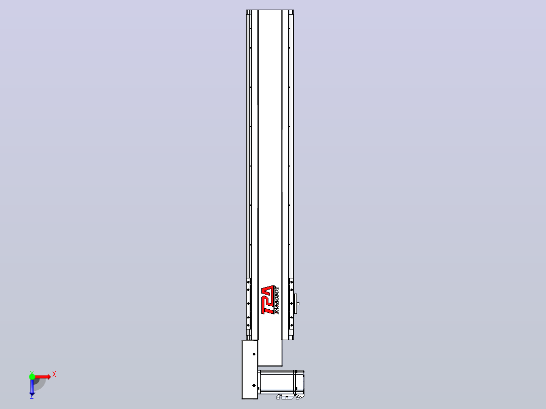 皮带直线轴半封闭可选导轨TPA-HNB-120D-110-L600-ML-Y-P40-N3俯视图