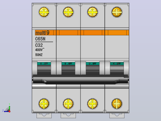 施耐德开关断路器multi9-C65N-C32-4P右视缩略图