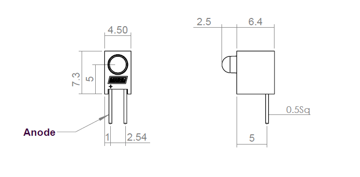 MARL的113-120系列，直角PCB安装led