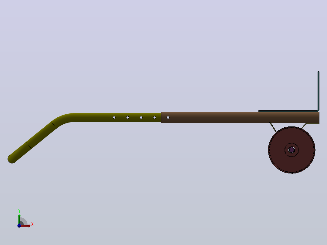 SolidWorks中手推车的设计与装配前视图