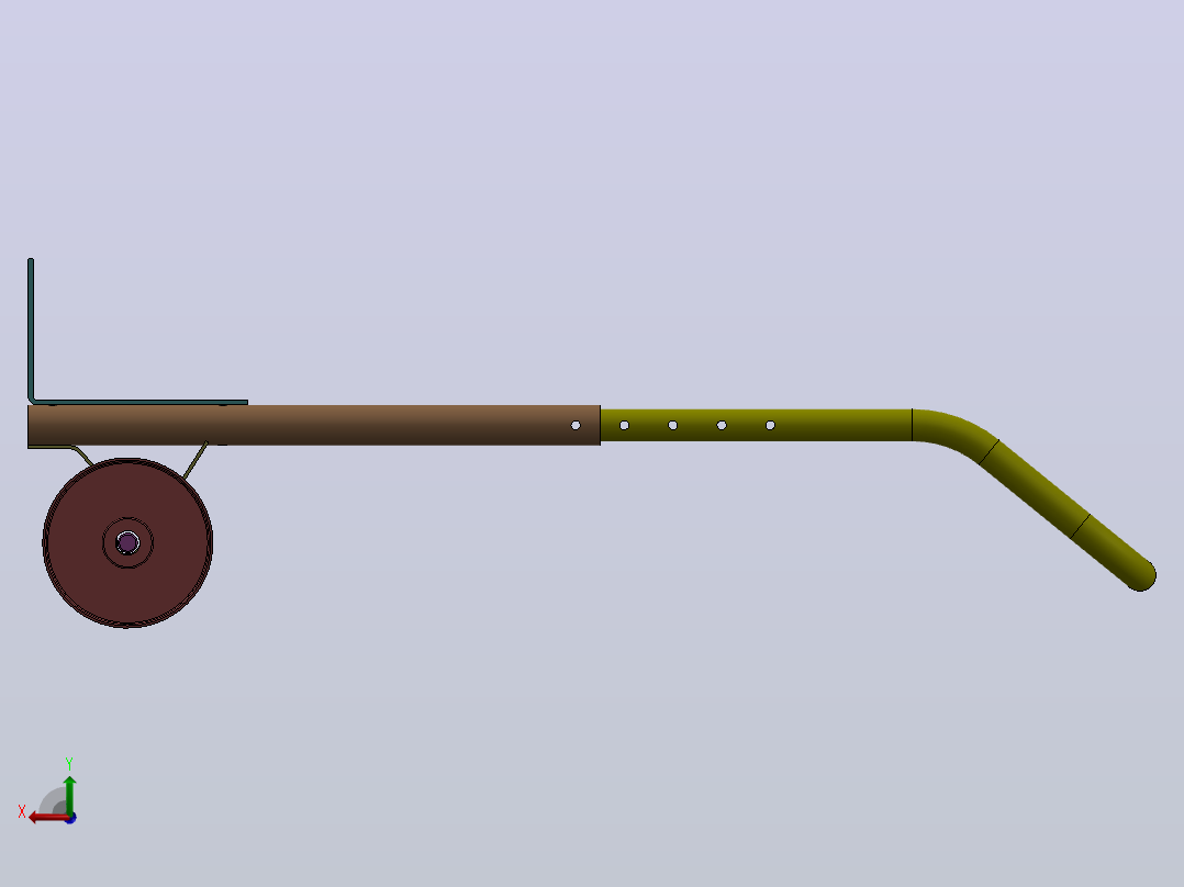 SolidWorks中手推车的设计与装配后视图