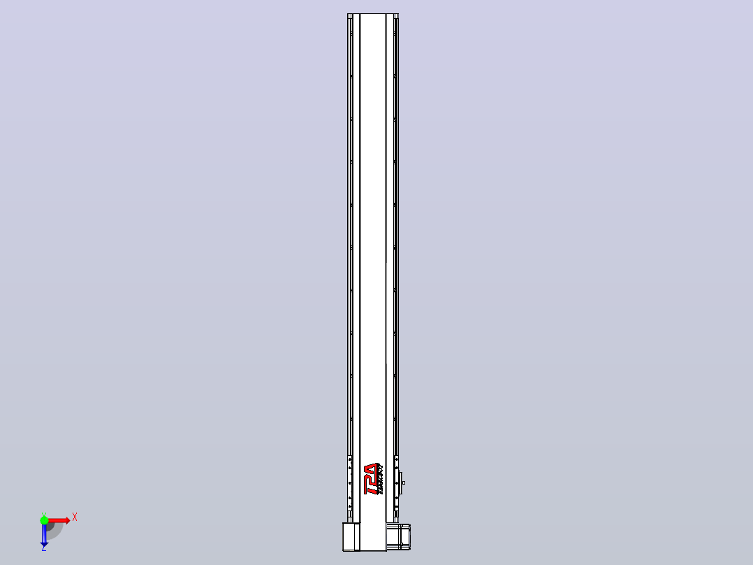 皮带直线轴半封闭可选导轨TPA-HNB-120D-110-L950-LP-C-P40-N3俯视图