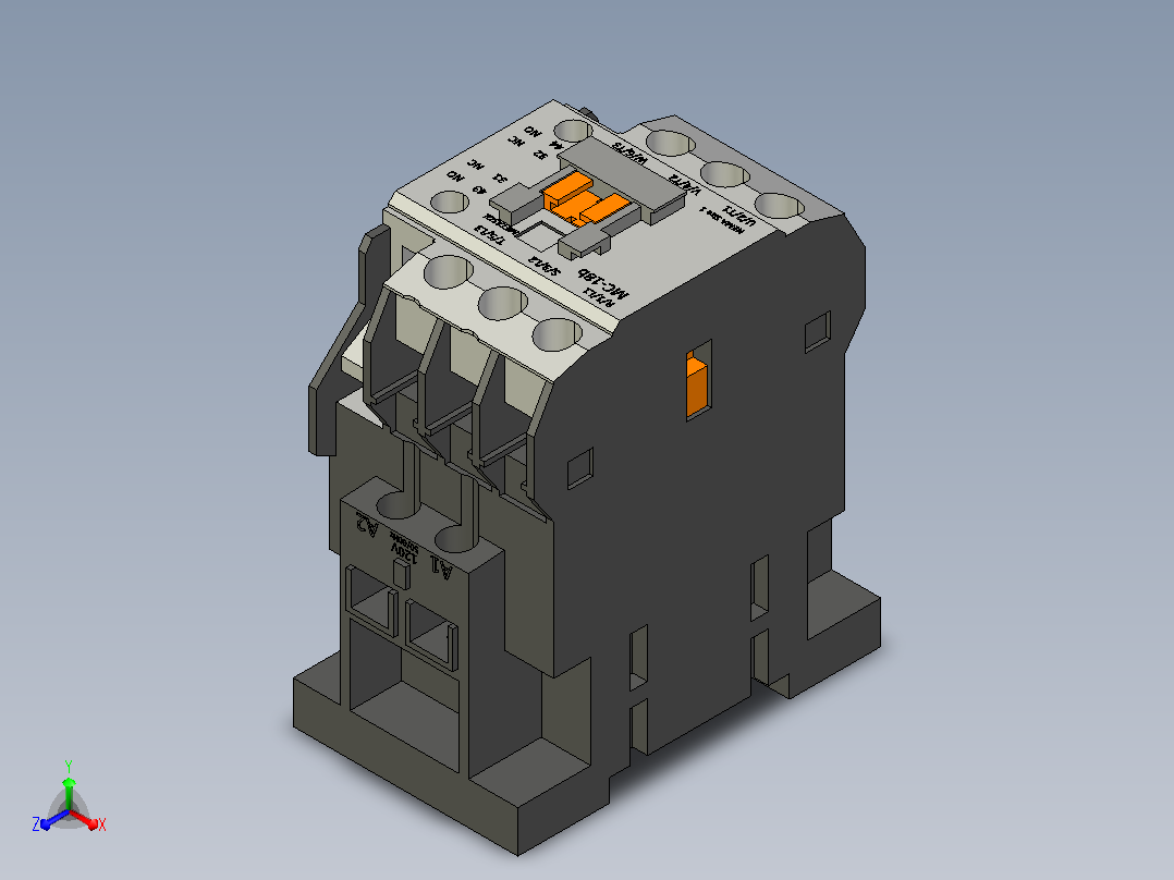接触器18A 120V伏LS MC-18b正等轴测图