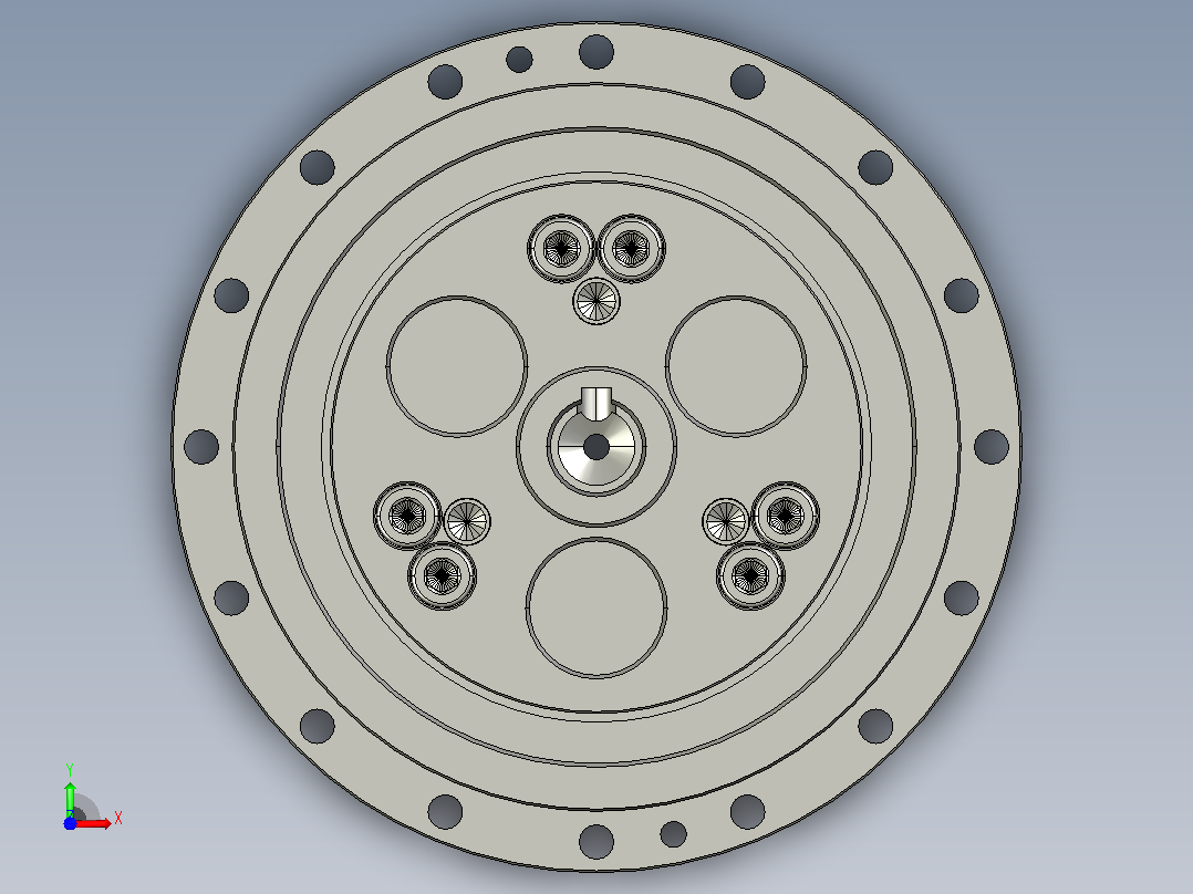 RV减速器常规产品外形图ZD-220BX-   -RVE-B-B-24X48Key8L130-3001前视图