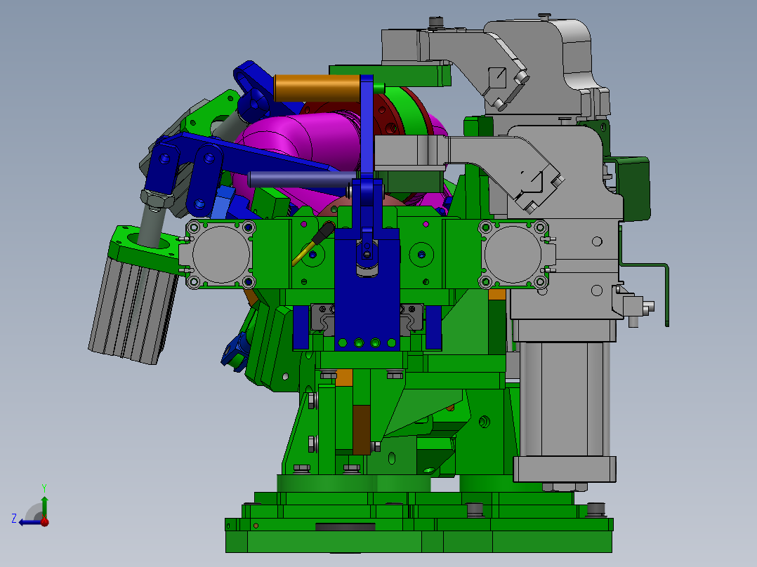 前排气管焊接工装sw20右视图
