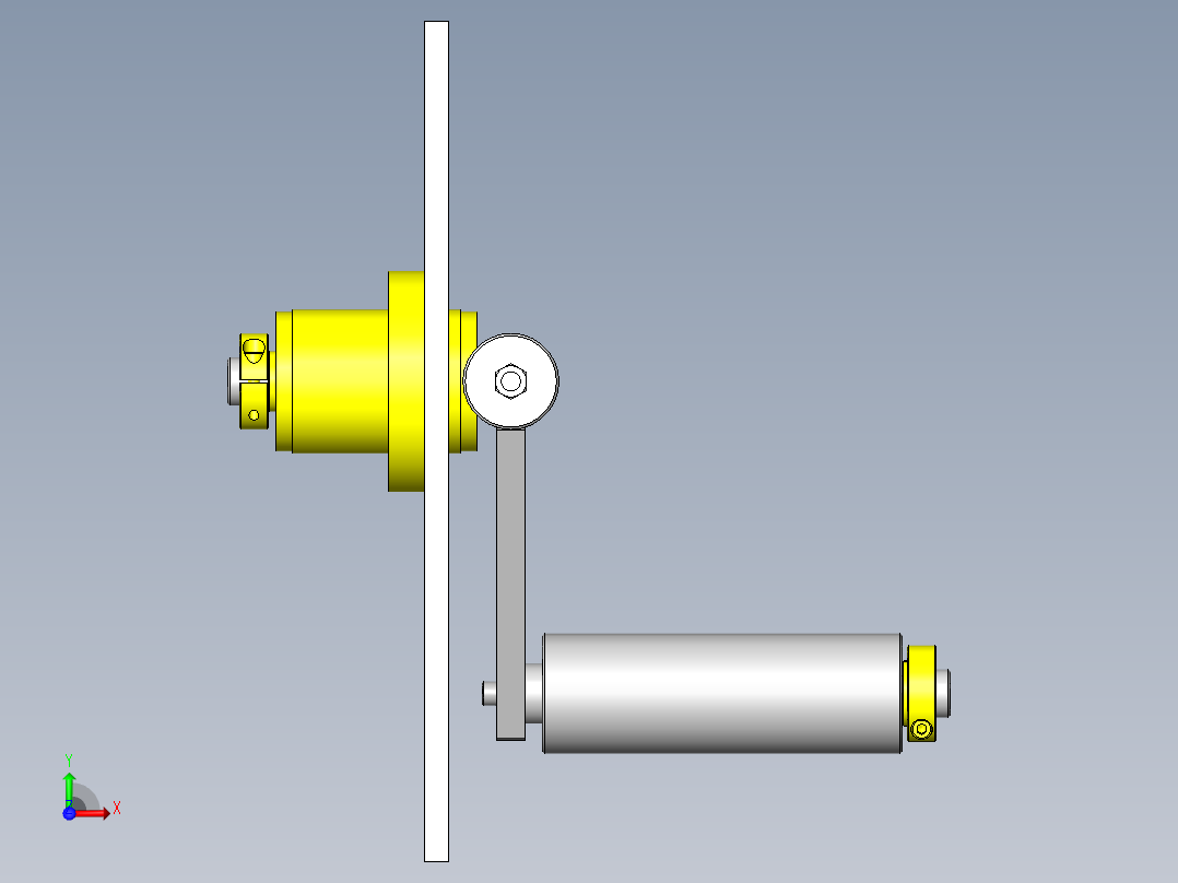 摆动高低差辊子前视图