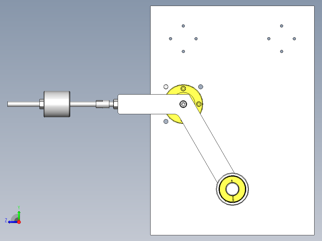 摆动高低差辊子右视图