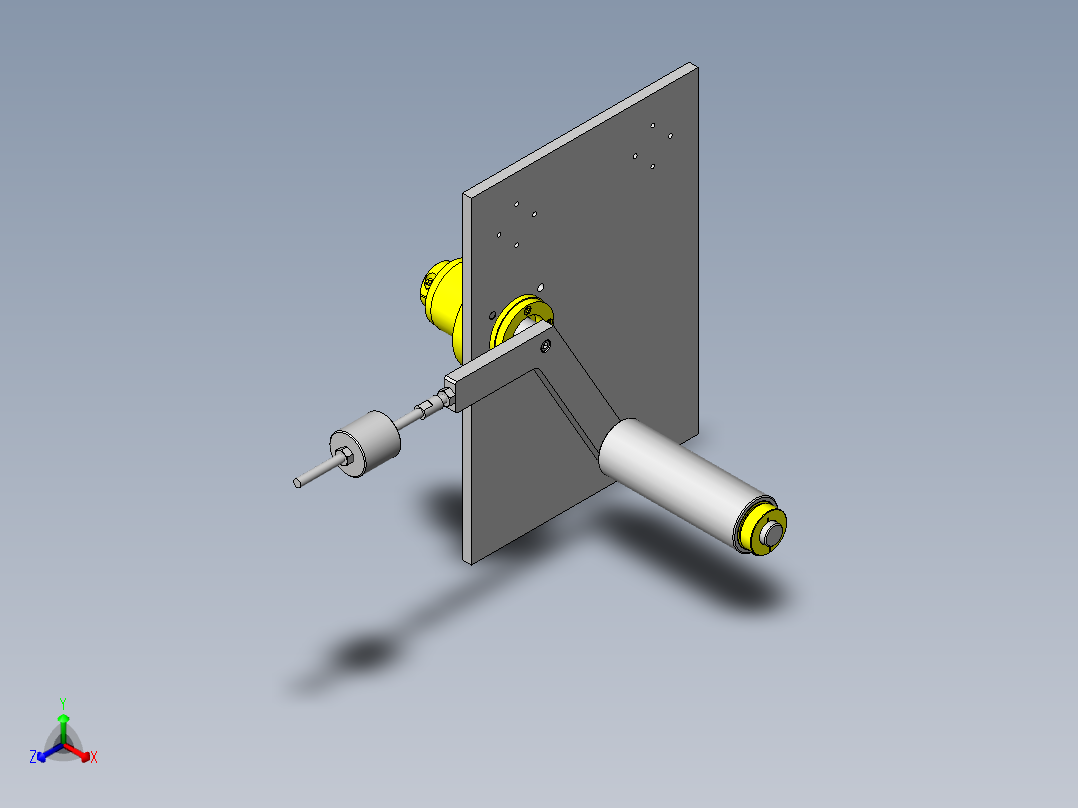 摆动高低差辊子正等轴测图