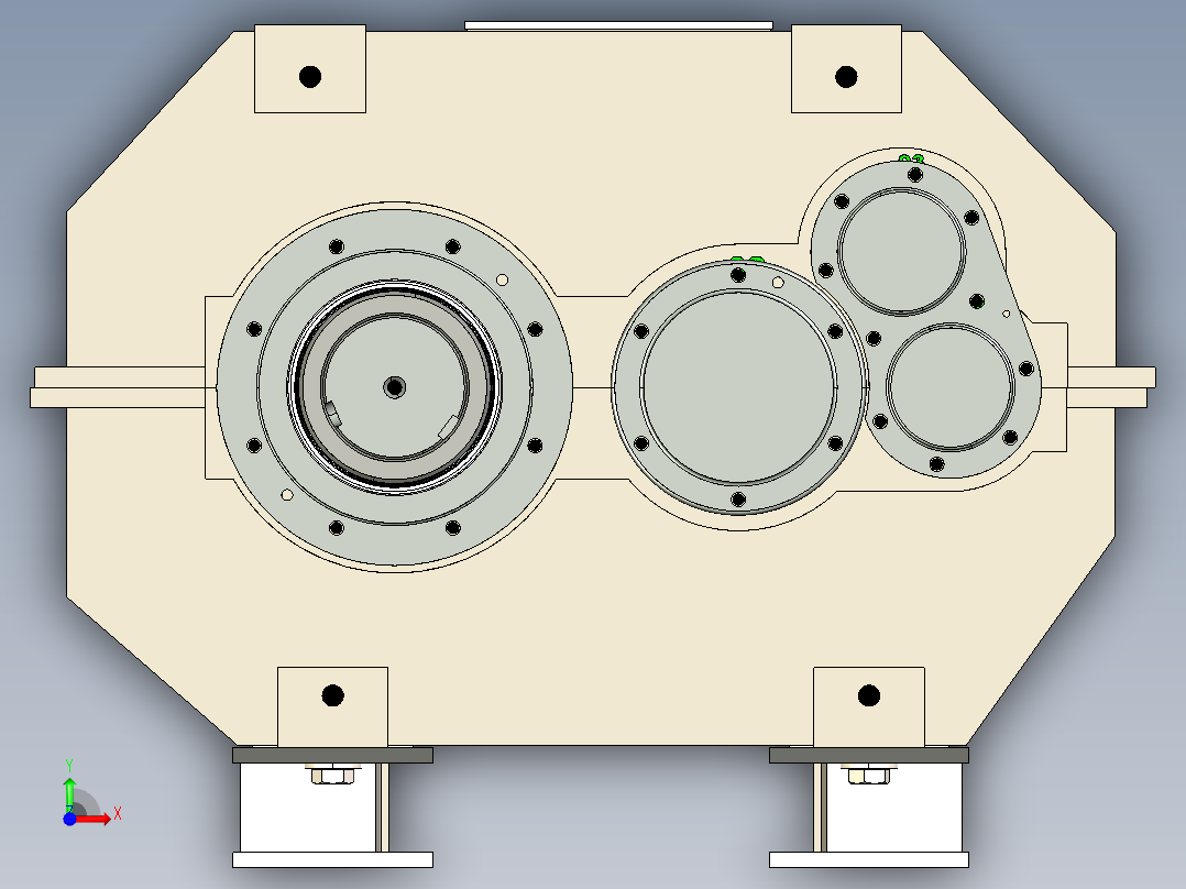 德国HUEBER涡轮减速机3D模型前视图