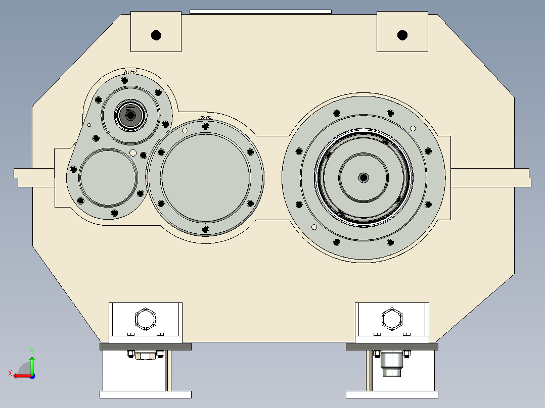德国HUEBER涡轮减速机3D模型后视图