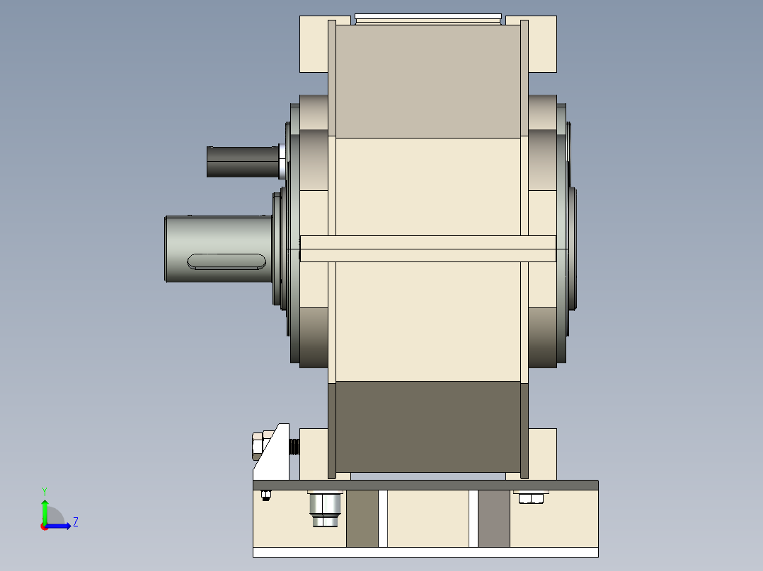 德国HUEBER涡轮减速机3D模型左视图