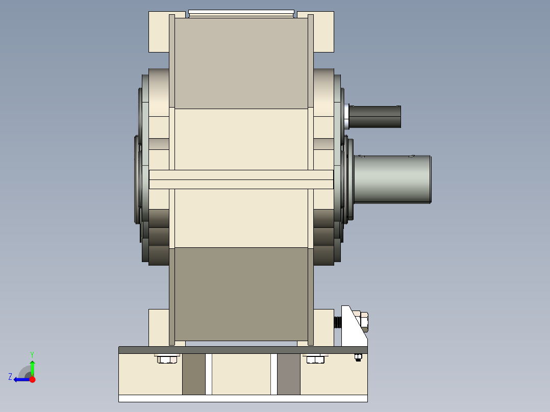 德国HUEBER涡轮减速机3D模型右视图