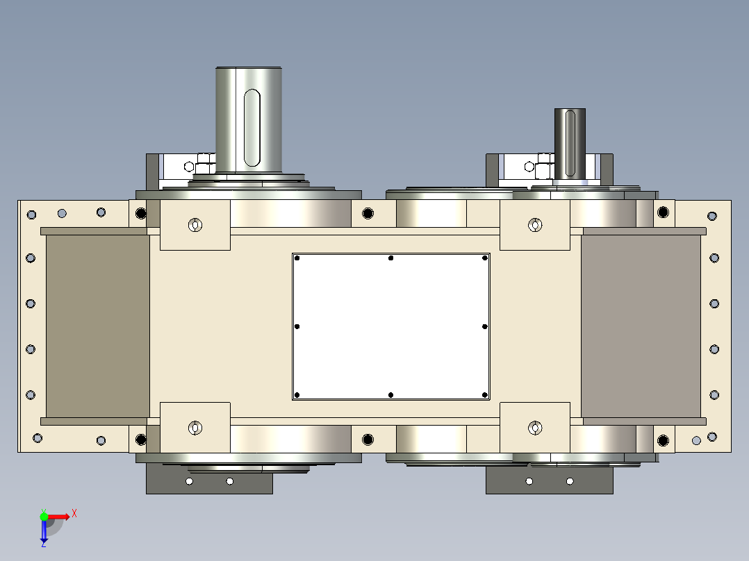 德国HUEBER涡轮减速机3D模型俯视图
