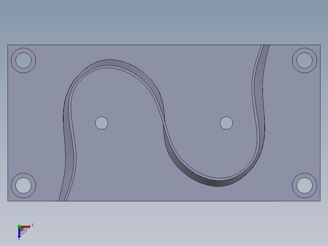 五轴测试件，S件俯视图