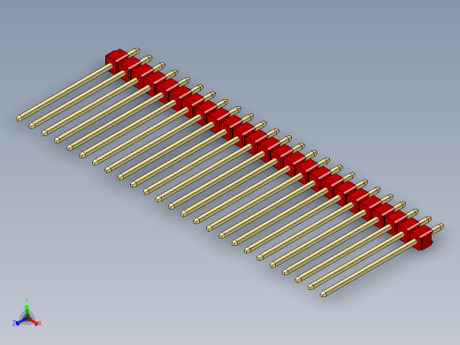 彩色公头100mil（2.54mm）系列-DS1021_red_1x25p_100mil_Type19_rev1.0