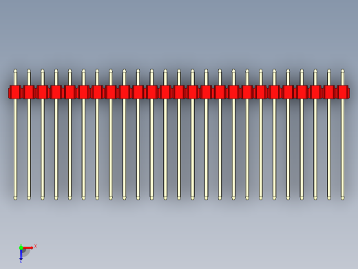 彩色公头100mil（2.54mm）系列-DS1021_red_1x25p_100mil_Type19_rev1.0俯视缩略图