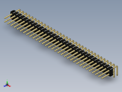 彩色公排针 100mil 2.54mm 系列-DS1022_black_2x32p_100mil_TypeD_rev1.0