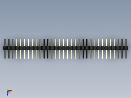 彩色公排针 100mil 2.54mm 系列-DS1022_black_2x32p_100mil_TypeD_rev1.0俯视缩略图