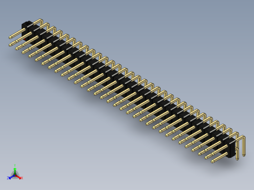 彩色公排针 100mil 2.54mm 系列-DS1022_black_2x32p_100mil_TypeD_rev1.0正等轴测缩略图