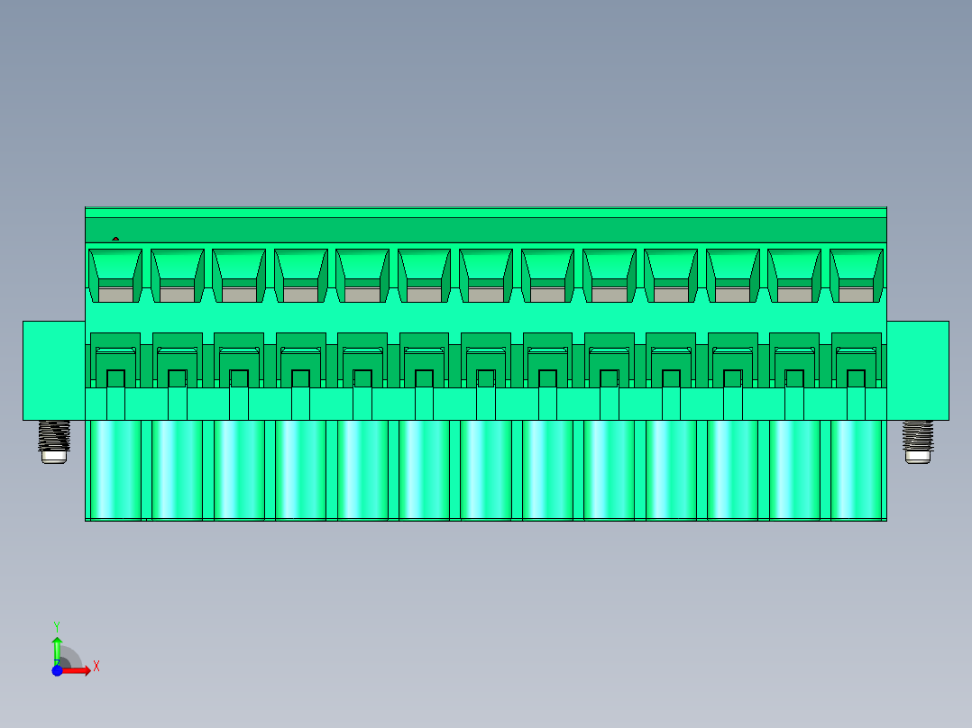 DEGSON 2EDG（M） 系列 5.0mm 螺丝锁紧可插拔接线端子组-2EDGKLM-5.0-13P-14-00AH前视图
