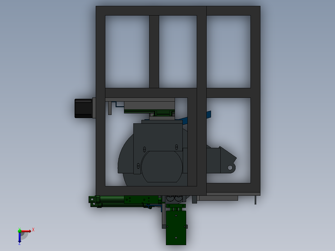 铝型材切割机俯视图