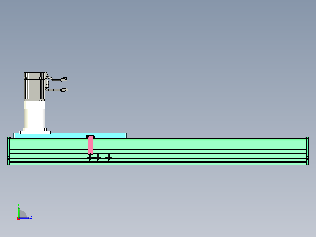 东锦齿条传动DH270G-L167-S650-BU-减速机+750W左视图