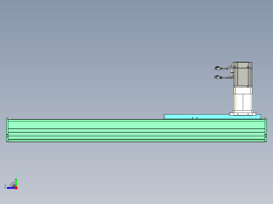 东锦齿条传动DH270G-L167-S650-BU-减速机+750W右视图