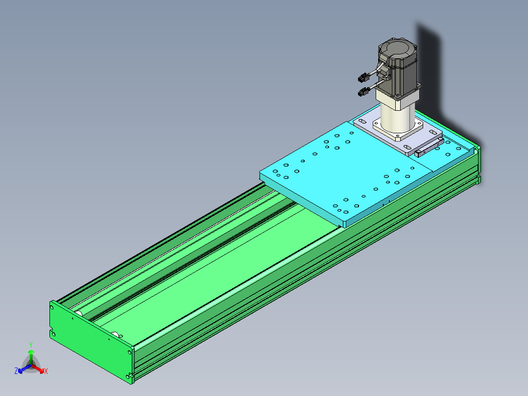 东锦齿条传动DH270G-L167-S650-BU-减速机+750W正等轴测图