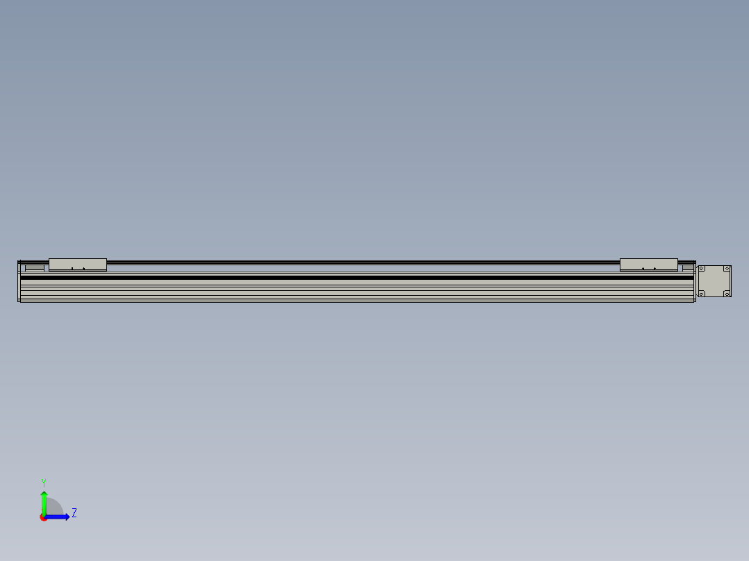 直线模组WG-LHB12-S1050-R(B)设计图纸左视图