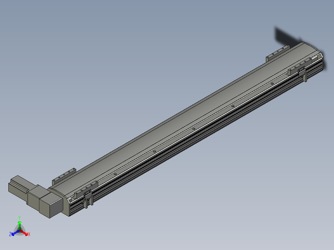 直线模组WG-LHB12-S1050-R(B)设计图纸正等轴测图