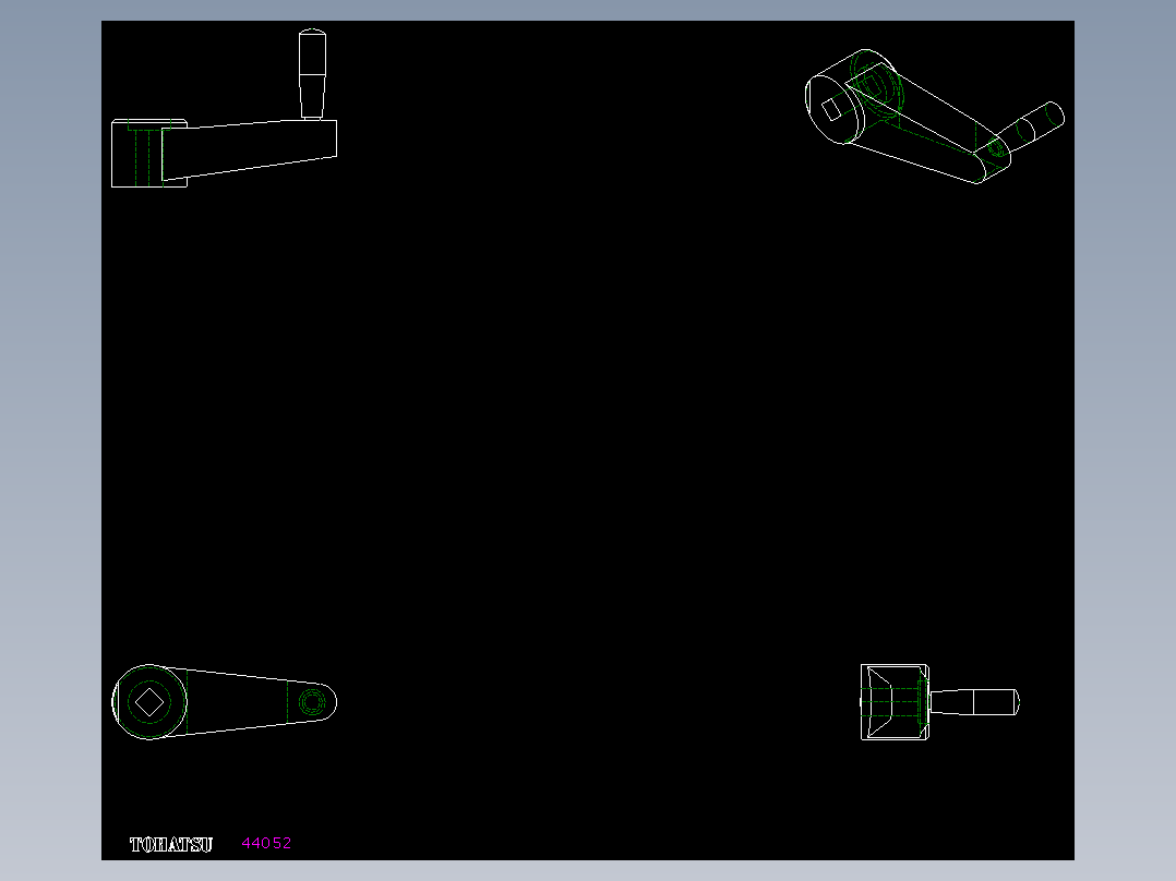旋轉把手MT-AS-2D多系列多零件图纸模型