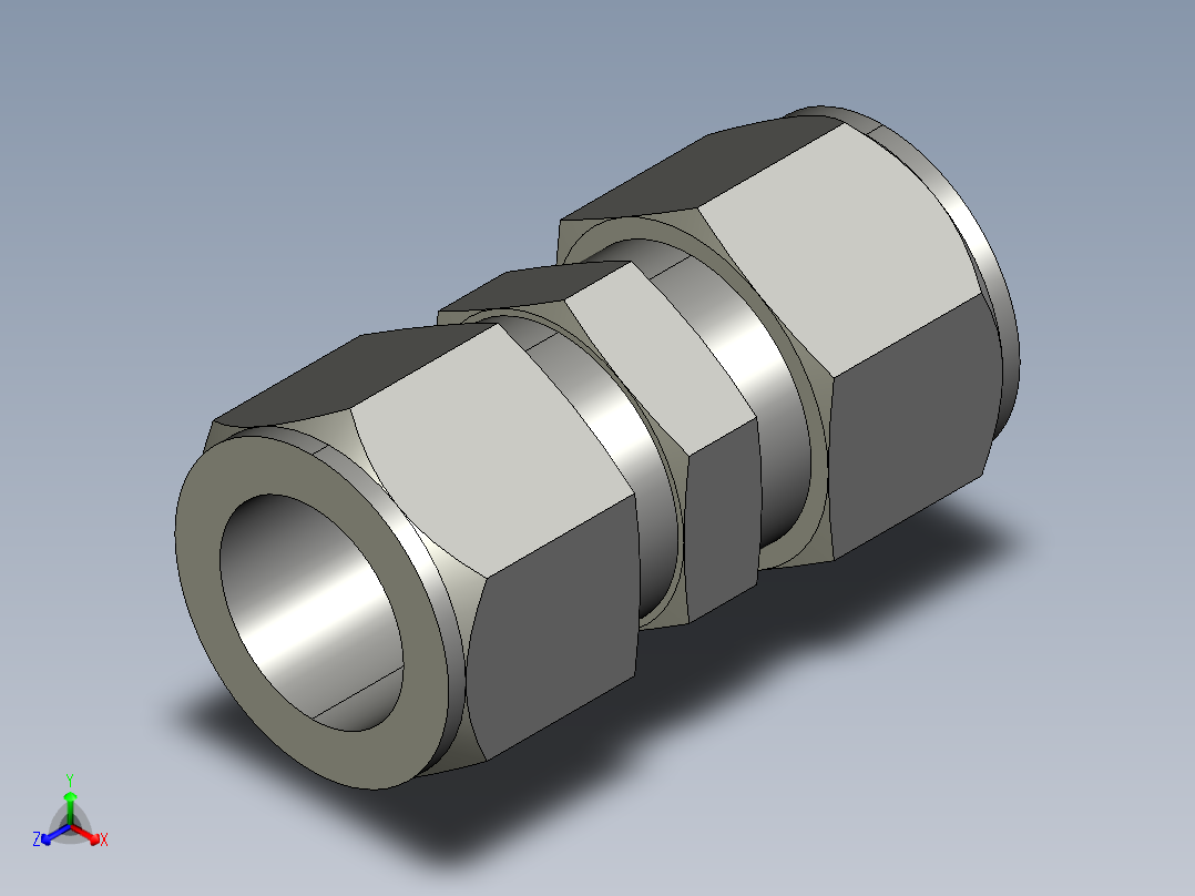 卡套式工业通用硬管接头16_hbu-s主视图