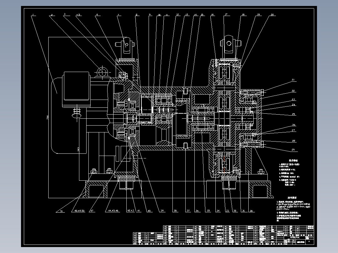 提升机驱动系统CAD图纸 机械设计参考资料设计素材