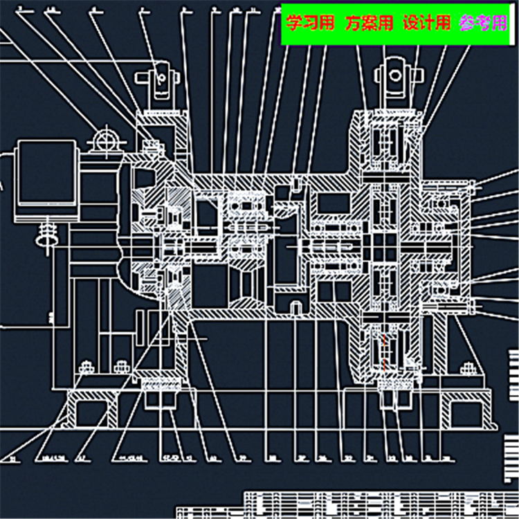 提升机驱动系统CAD图纸 机械设计参考资料设计素材