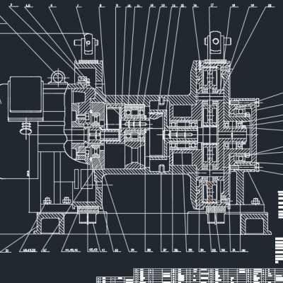 提升机驱动系统CAD图纸 机械设计参考资料设计素材缩略图