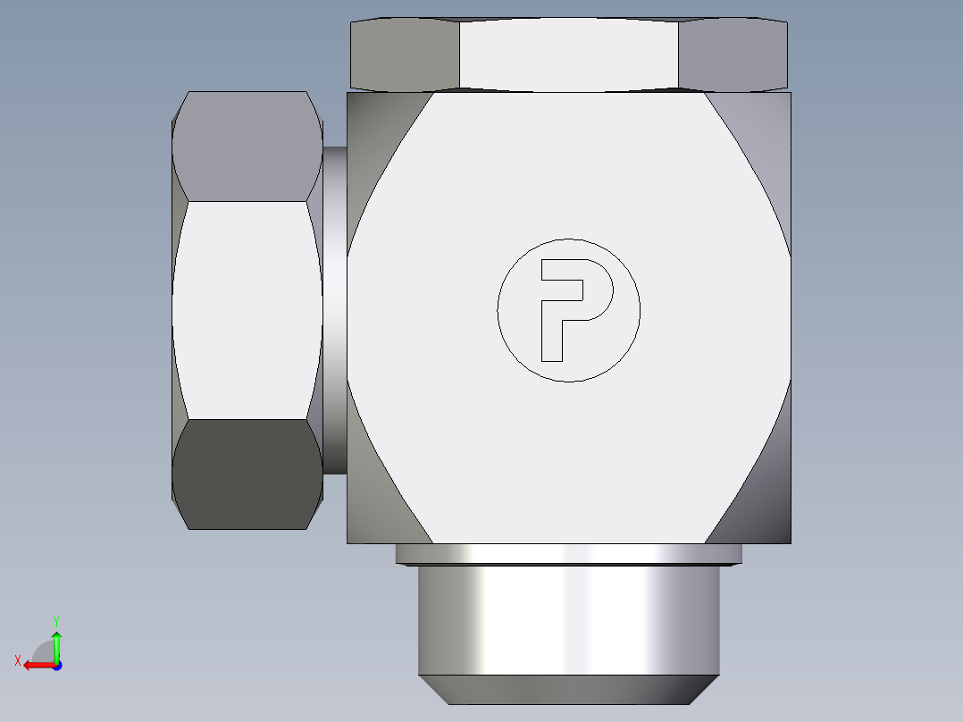 卡套式工业通用硬管接头EO_High_pressure_banjo_elbow_WH42LR71后视图
