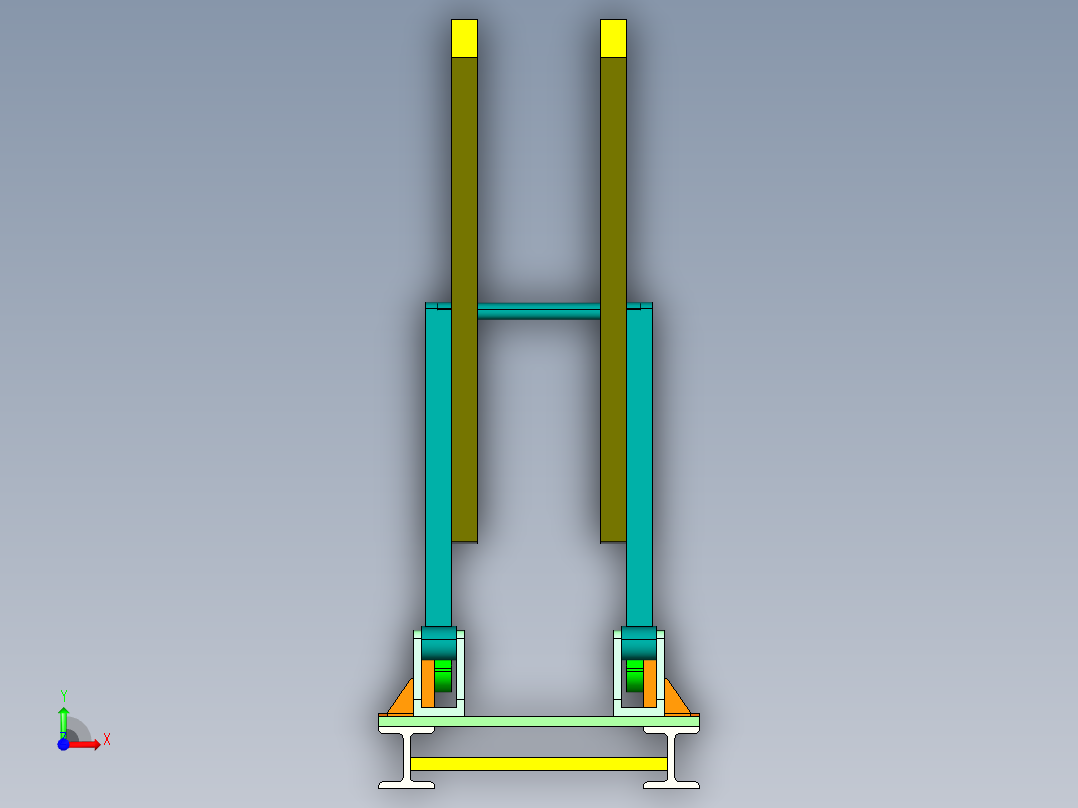 1G060--曲柄摇杆自动液面捞渣机+三维proe前视图
