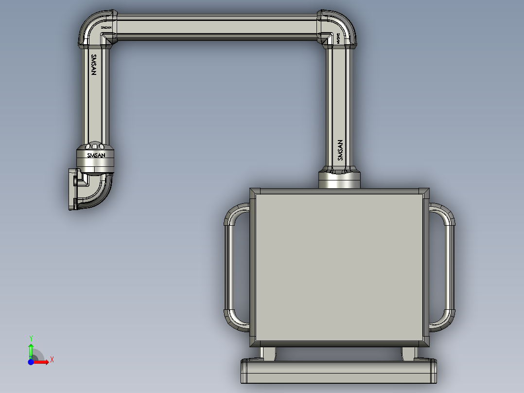 悬臂控制操控箱键盘支架-D2-垂直墙座-转角-转交-箱体链接器-250-500-300前视图