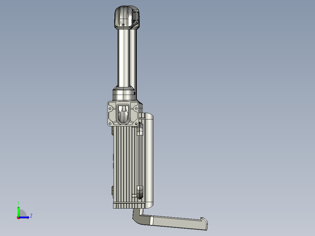 悬臂控制操控箱键盘支架-D2-垂直墙座-转角-转交-箱体链接器-250-500-300左视图