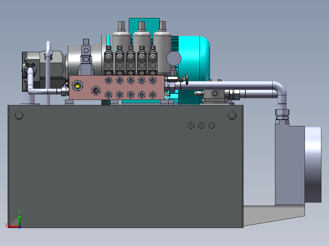 流水线设备液压站后视图