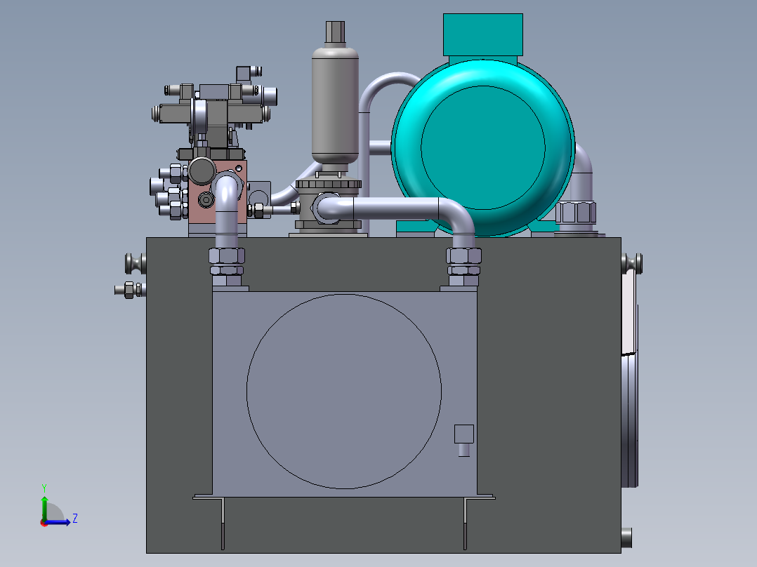 流水线设备液压站左视图