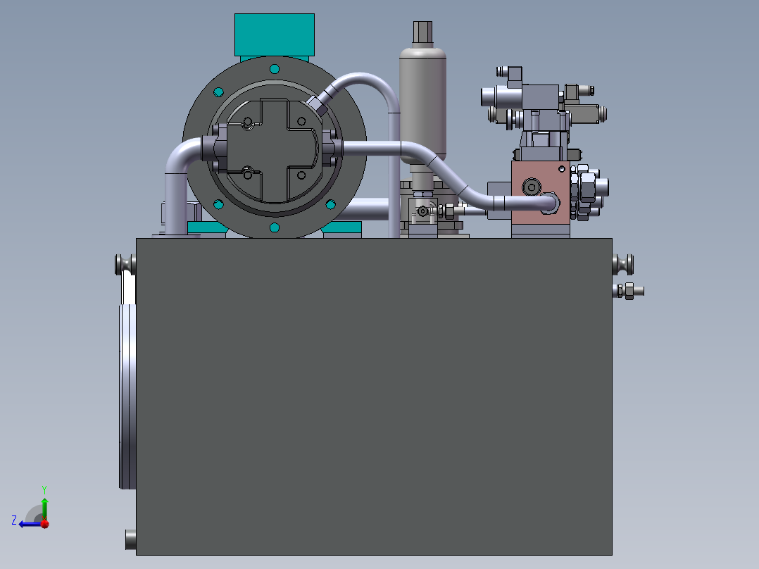 流水线设备液压站右视图