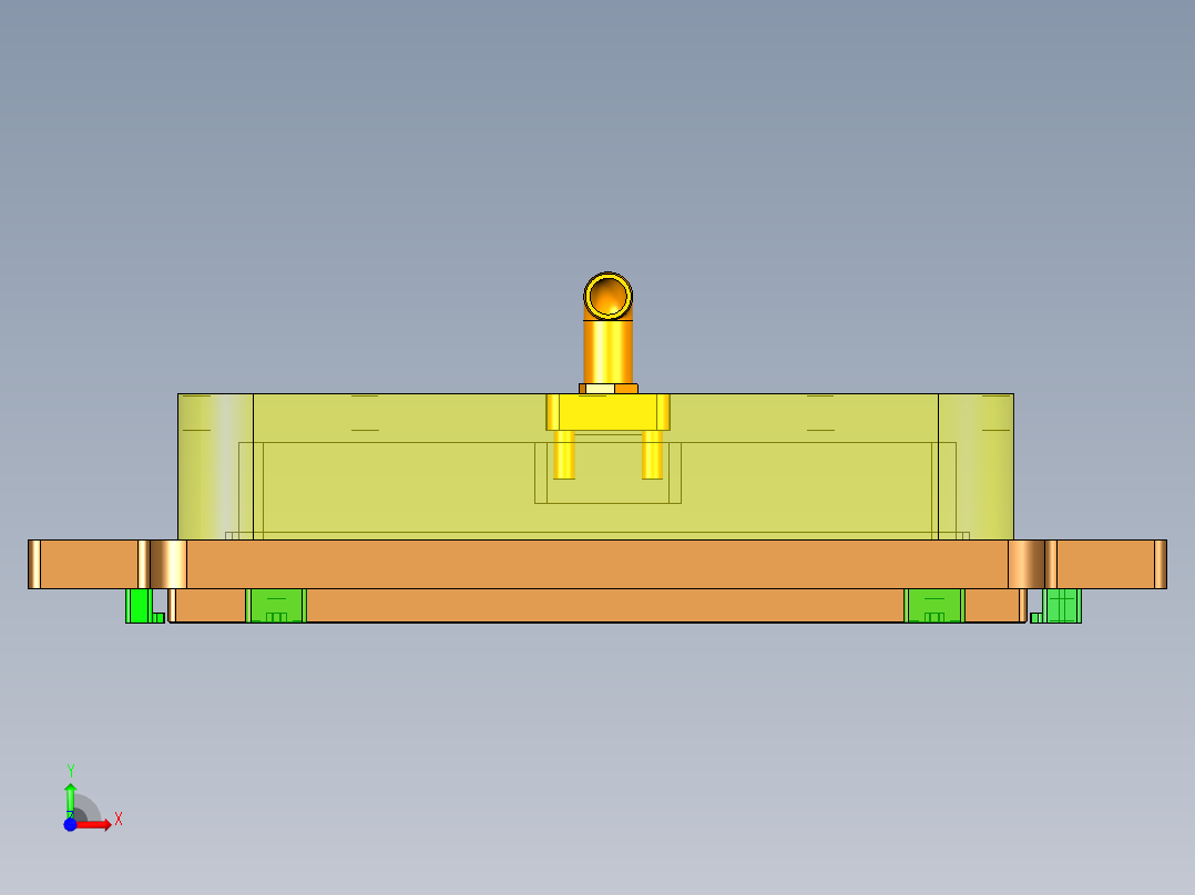 UP5502-A笔记本CNC工装夹具三维模型-CNC2-210615前视图
