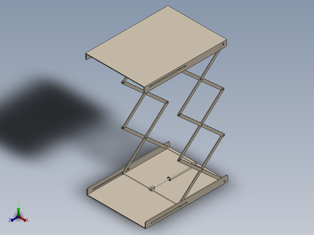 剪叉升降机正等轴测图