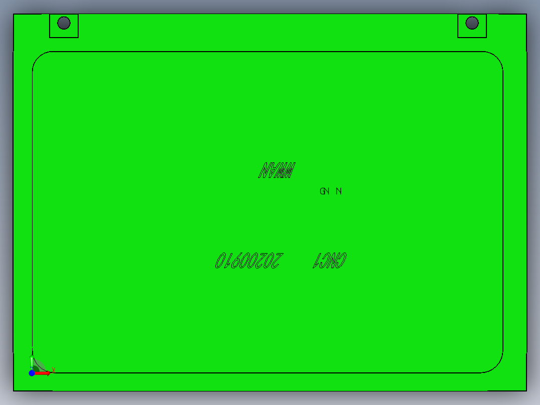 一款平板电脑外壳粗铣内腔程序模型前视图