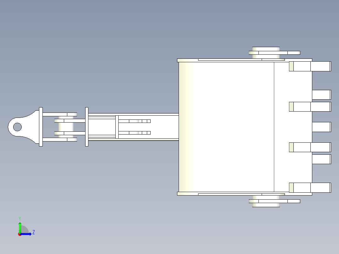 挖掘机贝壳斗左视图